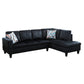 97" Wide Midnight Blue Microfiber L-Shaped Living Room Sectional Sofa Set — image 6