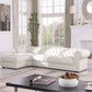 White Cow Top Leather 2-Piece Living Room Sofa Set