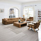 Zoey - Modular - LF Arm Chair With Pillow - Chocolate Suede
