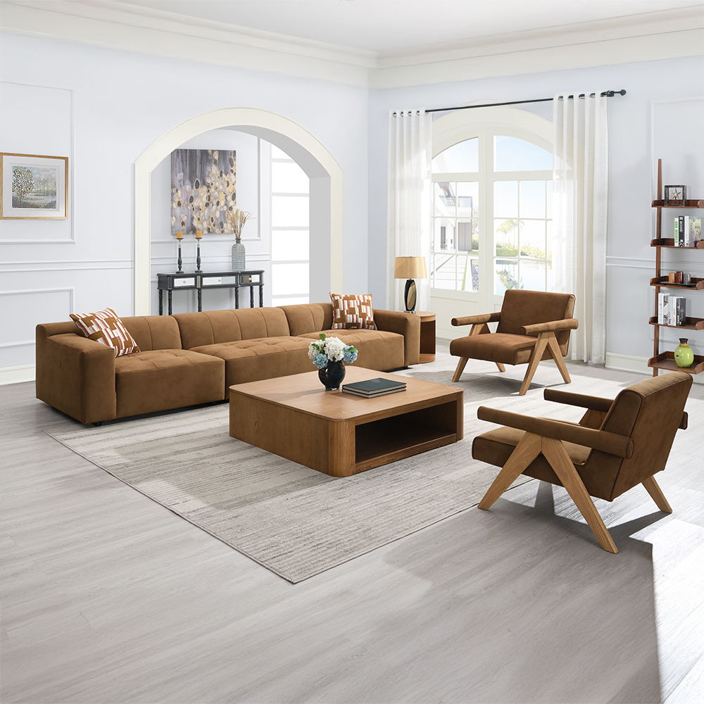 Zoey - Modular - Armless Chair - Chocolate Suede