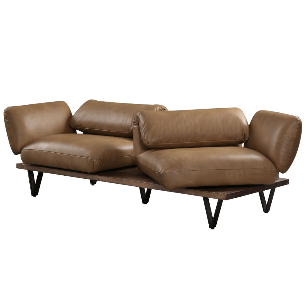 Narech - Sofa With Swivel - Nutmeg Top Grain Leather