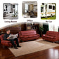 Ainehome Red Faux Leather 3-Piece Living Room Sofa Set with Elegant Design