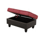 Ainehome Red Flannel & PVC Modular Storage Ottoman
