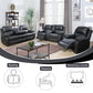 Ainehome Cinema 3-Piece Black Faux Leather Manual Reclining Sofa Set