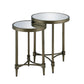 Aditya - Nesting Table - Mirrored & Antique Brass