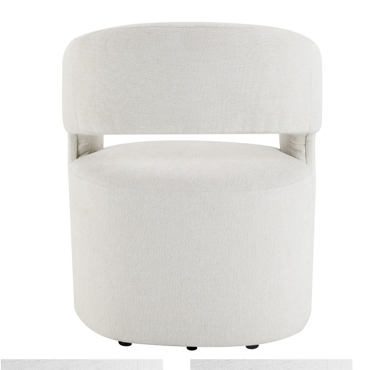 Libni - Arm Chair With Casters - Cream Linen
