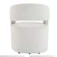 Libni - Arm Chair With Casters - Cream Linen