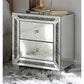 Noralie - 22" X 14" Accent Table With Faux Diamonds - Mirrored