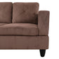 97" Wide Brown Corduroy L-Shaped Living Room Sectional Sofa Set — image 7