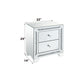 Noralie - 22" X 14" Accent Table With Faux Diamonds - Mirrored