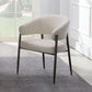 Jirina - Chenille Arm Chair With Metal Legs (Set of 2) - Beige & Black