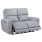 Jeromie - Power Motion Loveseat With USB Port - Gray Synthetic Leather
