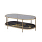 Fiorella - Coffee Table - Black Marble Print & Champagne