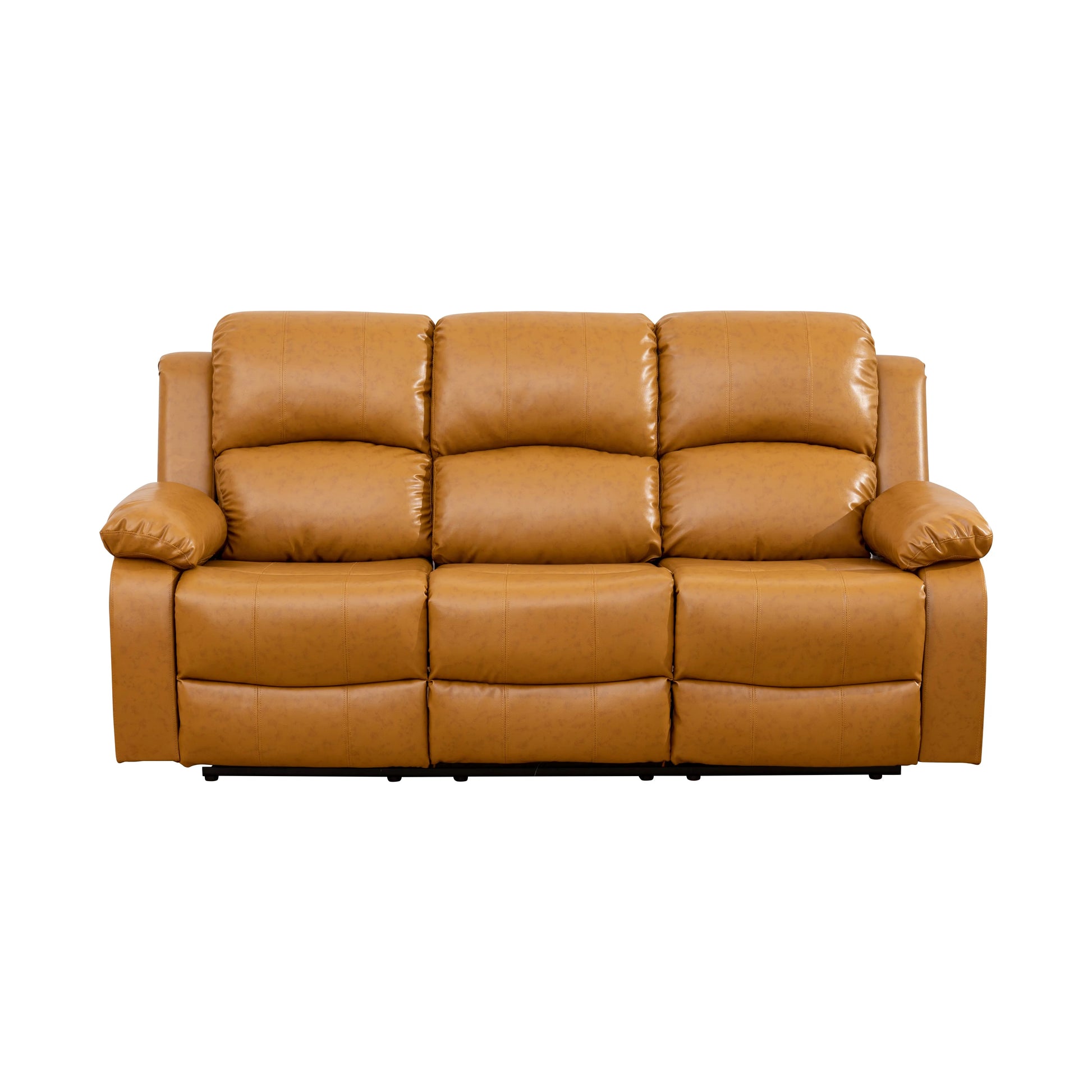 Ginger Recycled Leather 3-Piece Couch Living Room Sofa Set
