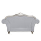 Pelumi - Loveseat With 5 Pillows - Light Gray Linen & Platinum
