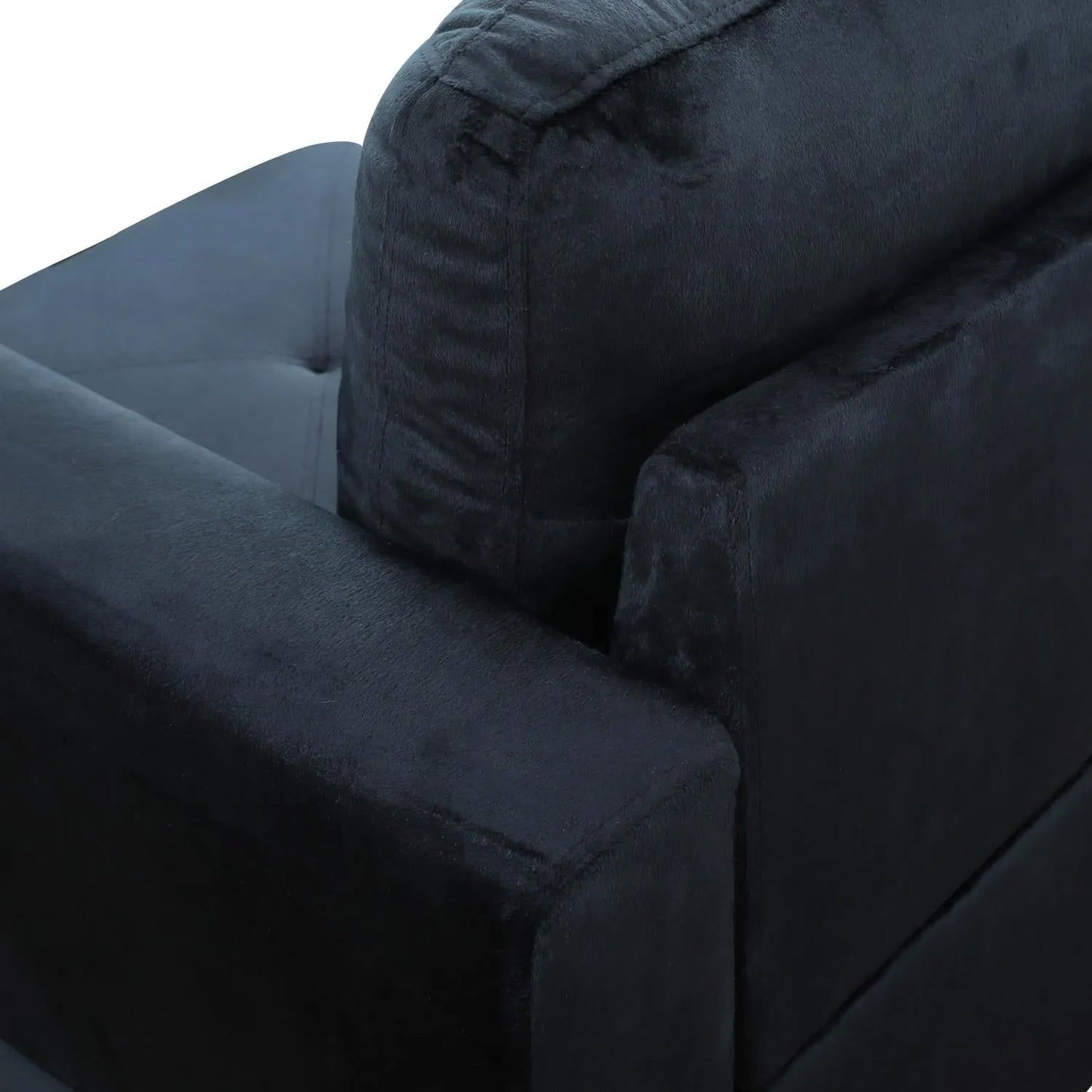 97" Wide Midnight Blue Microfiber L-Shaped Living Room Sectional Sofa Set — image 11