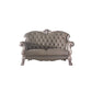 Dresden - Loveseat With 3 Pillows - Synthetic Leather & Vintage Bone White