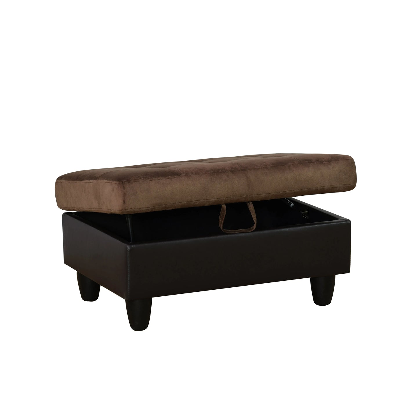 Ainehome Brown Flannel & PVC Modular Storage Ottoman