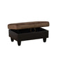 Ainehome Brown Flannel & PVC Modular Storage Ottoman