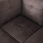 Ainehome 97" Wide Dark Brown Flannel L-Shaped Living Room Sectional Sofa Set
