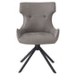 Damita - Camel Synthetic Leather Side Chair With Swivel (Set of 2) - Gray & Black Finsh