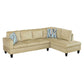 97" Wide Beige Microfiber L-Shaped Living Room Sectional Sofa Set — image 4