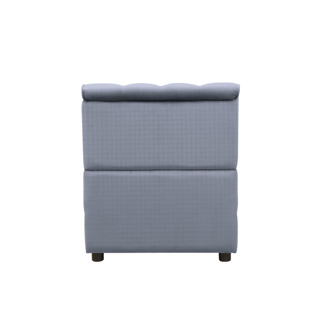 Bois II - Modular Armless Chair - Gray Velvet