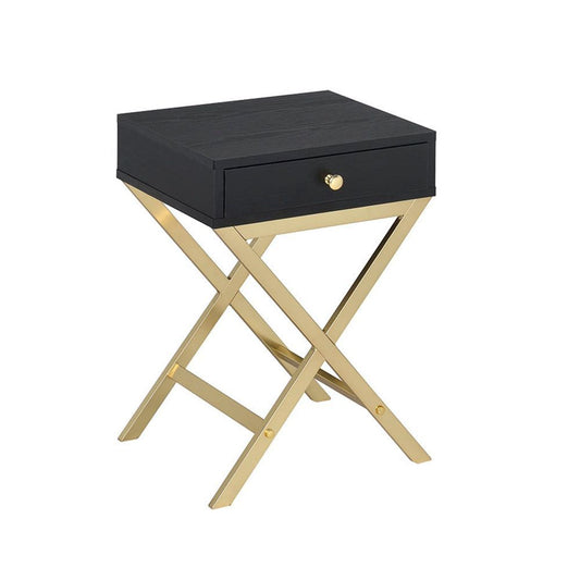 Coleen - Accent Table - Black & Brass