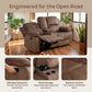 Ainehome 68" Manual RV Loveseat Recliner with Storage Console - Breathable Tech-Fabric Motorhome Sofa Replacement - 67" Full Extension & 26" Door Friendly - Brown