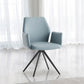 Segismunda - Arm Chair With Swivel - Light Blue Leather & Black