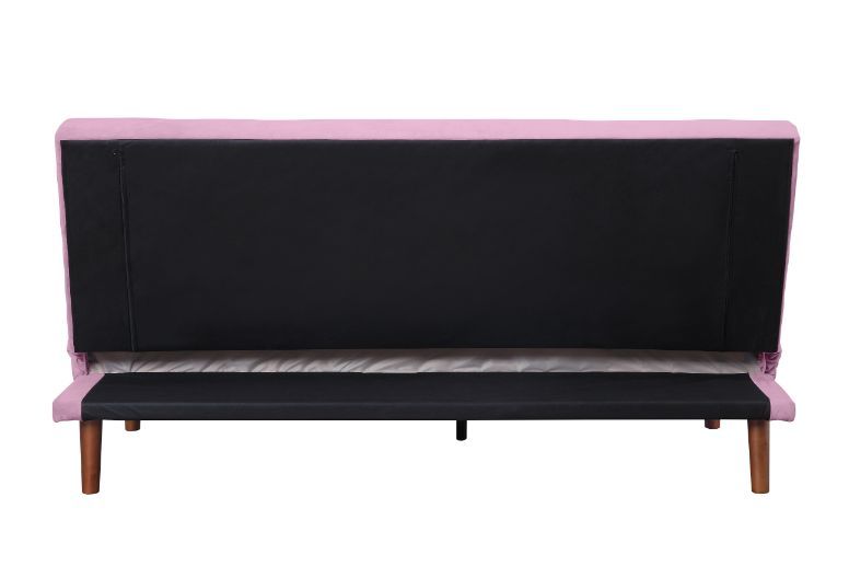 Yolandi - Adjustable Sofa - Pink Velvet & Dark Walnut