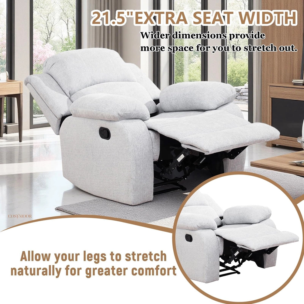Ainehome Cinema 3-Piece Grey Fabric Manual Reclining Sofa Set