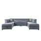Bois II - Modular Armless Chair - Gray Velvet
