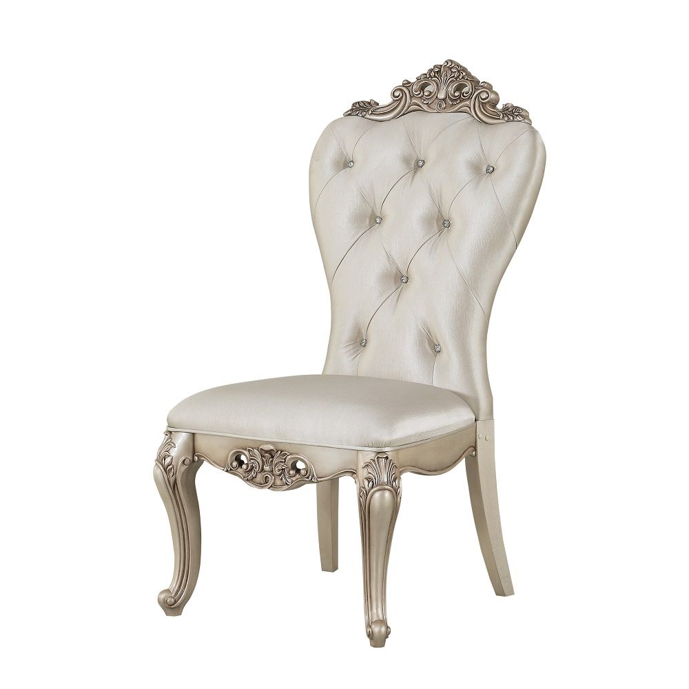 Gorsedd - Side Chair (Set of 2) - Cream Fabric & Golden Ivory