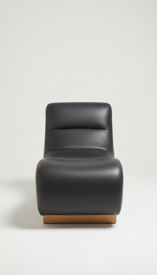Contoured Leather Lounge Chaise