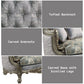 Miliani - Loveseat With 3 Pillows - Fabric & Antique Bronze