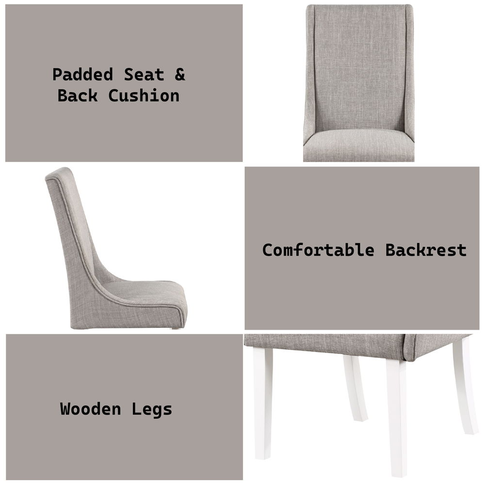 Hollyn - Side Chair (Set of 2) - Gray Linen & White
