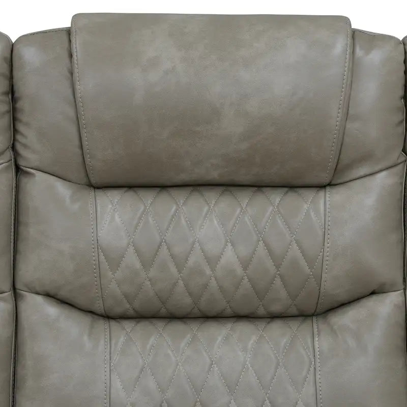 Ainehome Grey 3-Piece Intelligent Power Reclining Leather Sectional Sofa Set with Smart Features