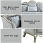 Qunsia - Loveseat With 4 Pillows - Light Gray Linen & Champagne