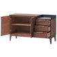 Bevis - Server - Green Fabric & Walnut