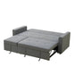 Grey Sackcloth Wide Convertible Sofa Bed image 4