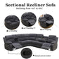 Ainehome Grandview 5-Seat Reclining Sectional Sofa in Dark Grey Corduroy