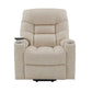Nairi - Power Recliner With Lift & Heating & Massage - Ivory Leather Aire