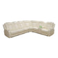 Ainehome Off-White Leather Power Reclining Sectional Sofa with Smart Tea Table & Organizer