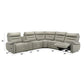 Jayke - Power Motion Sectional Sofa - Light Gray Top Grain Leather Match