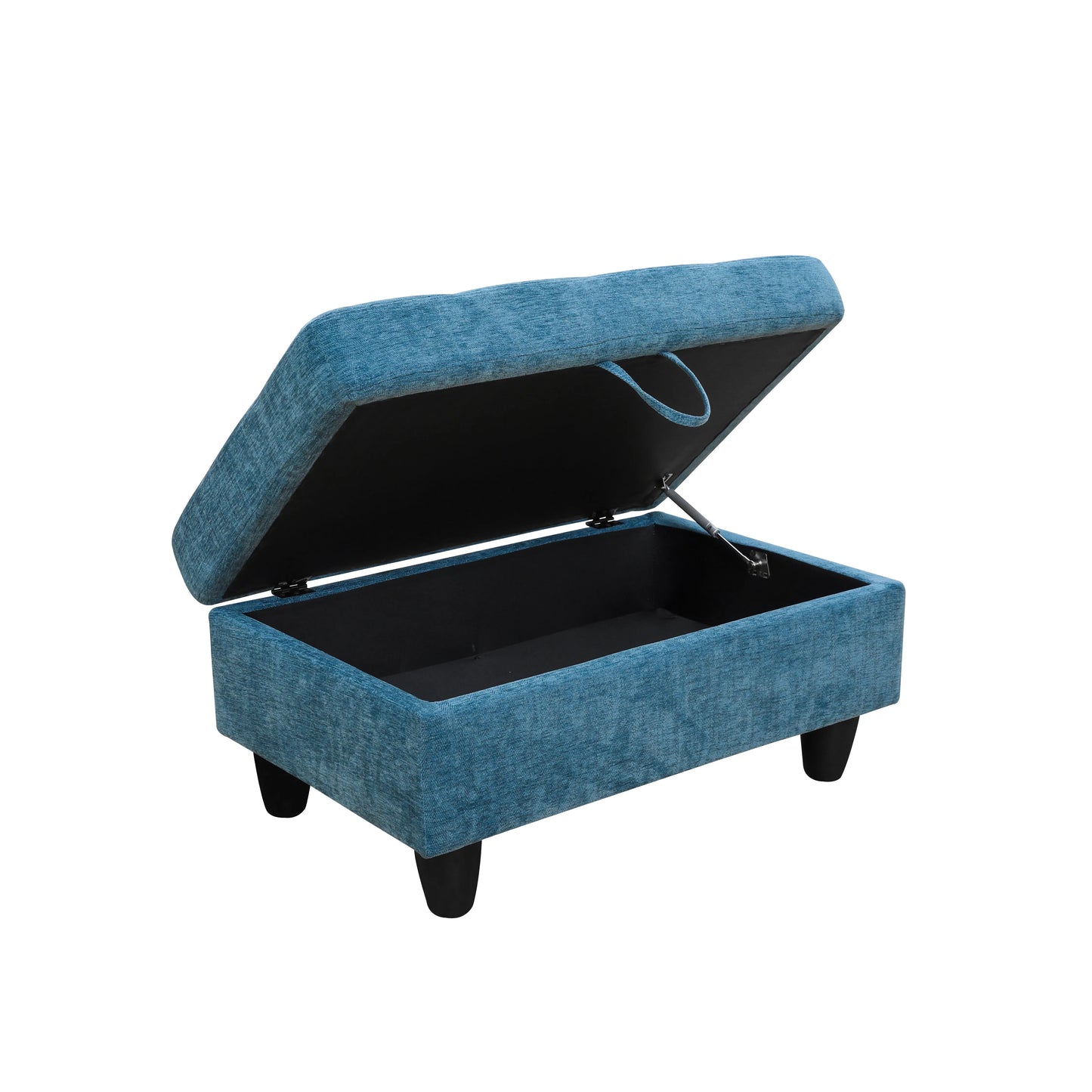 Ainehome Blue Flannel Modular Sofa with Storage Ottoman