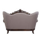 Benbek - Loveseat With 3 Pillows - Fabric & Antique Oak