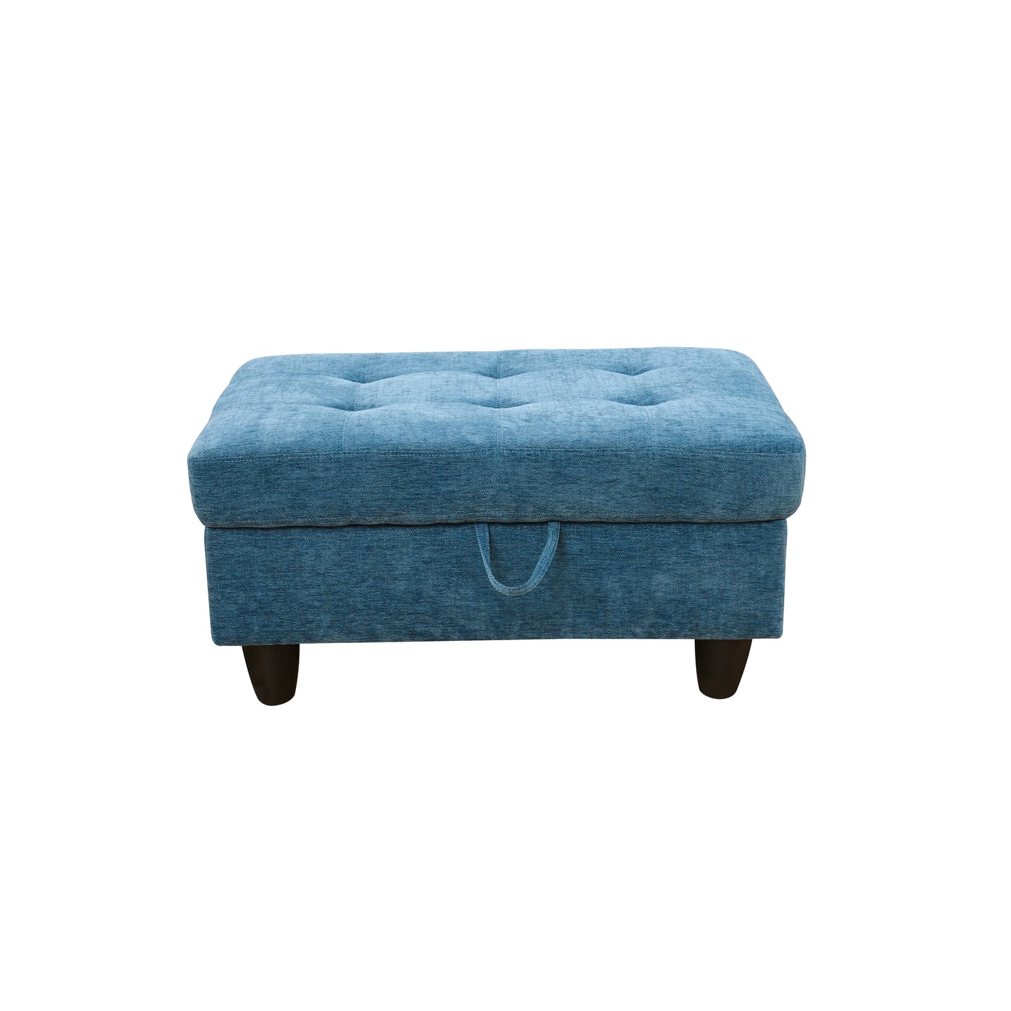 Ainehome Blue Flannel Modular Sofa with Storage Ottoman