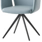 Segismunda - Arm Chair With Swivel - Light Blue Leather & Black