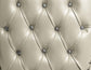 Vanaheim - Eastern King Bed - Beige Synthetic Leather & Antique White